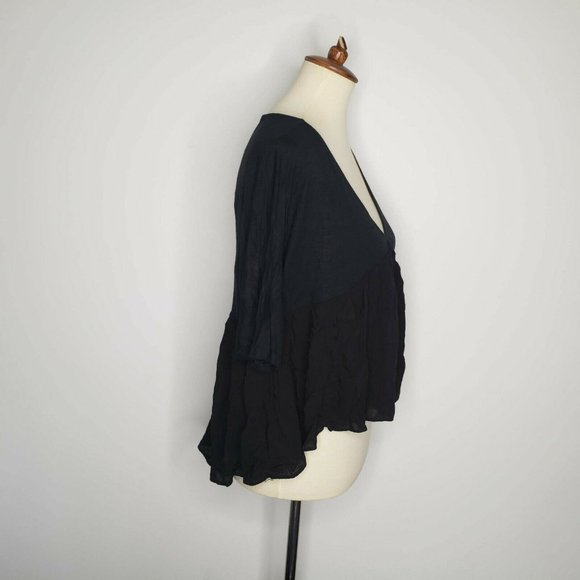 BLUESTEEL Womens Black Hi Low Crop Top Size 6 - Picture 4 of 7